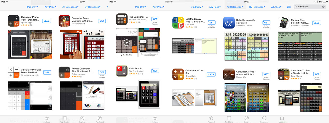 Apple store calculation options: a plenty