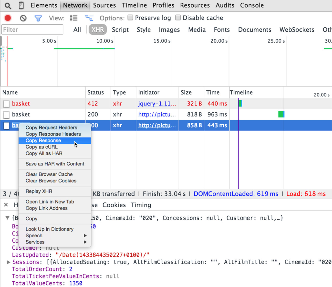 devtools copy response