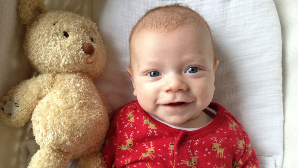 Ellis with Tia's bear