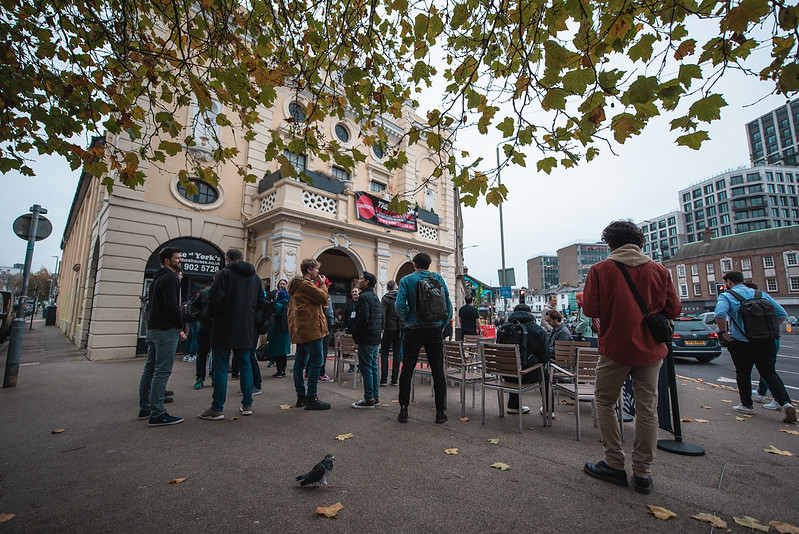 People queuing to attend FFConf