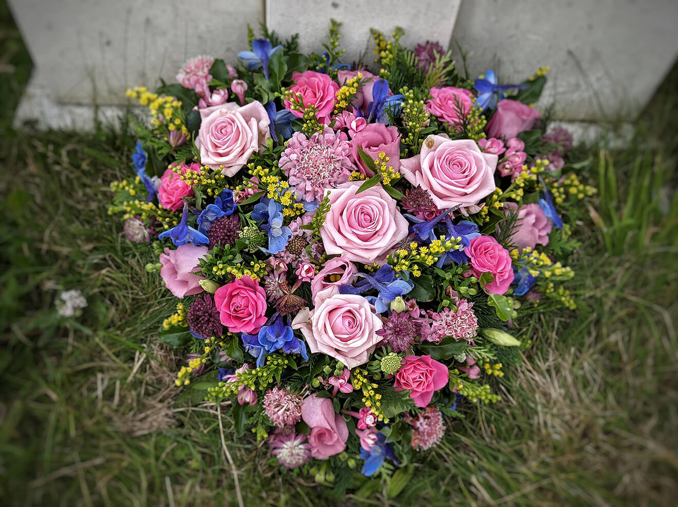 Beautiful flowers arranged in a heart