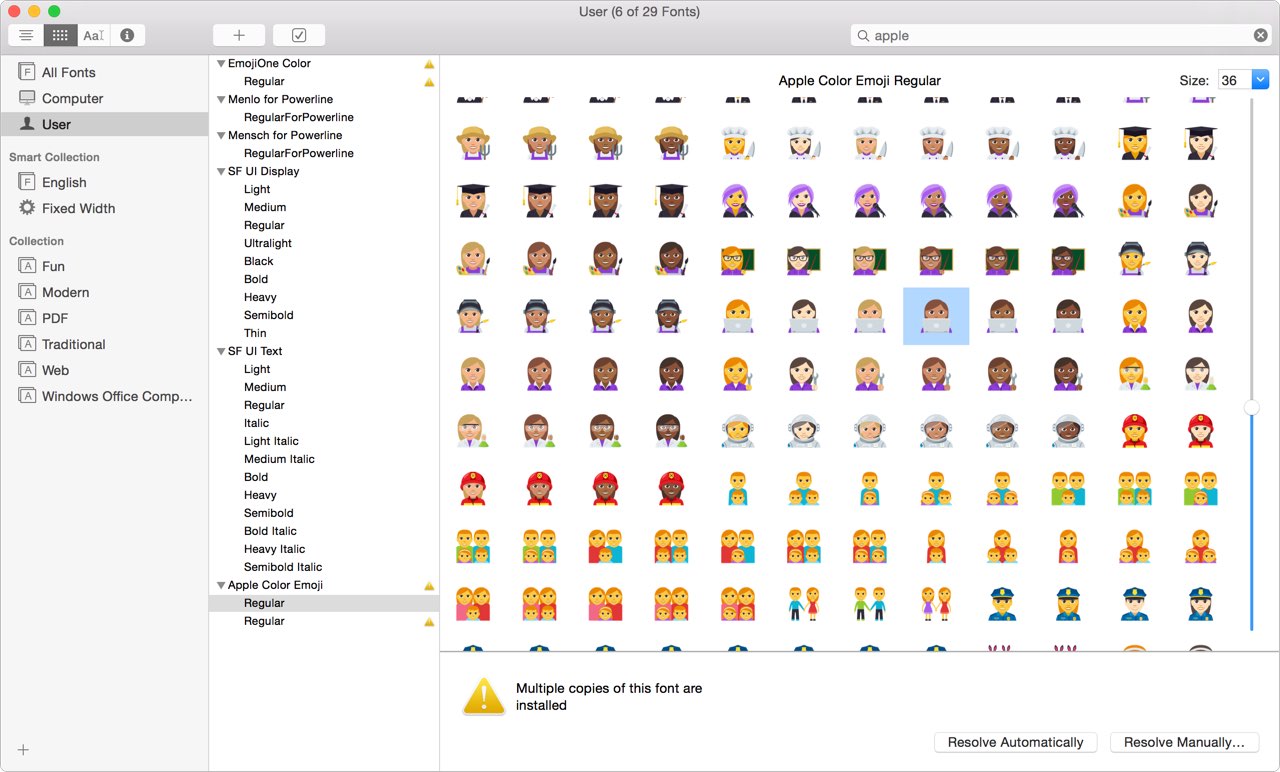 emoji font for word processor mac