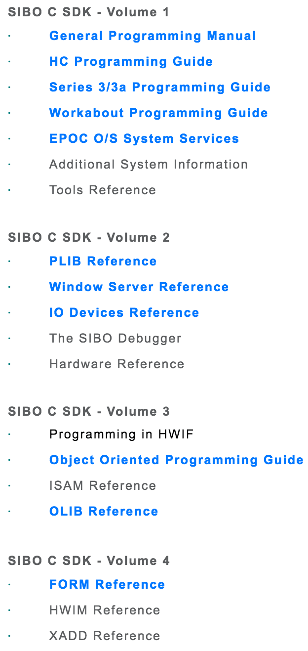 oodles of SDK documents