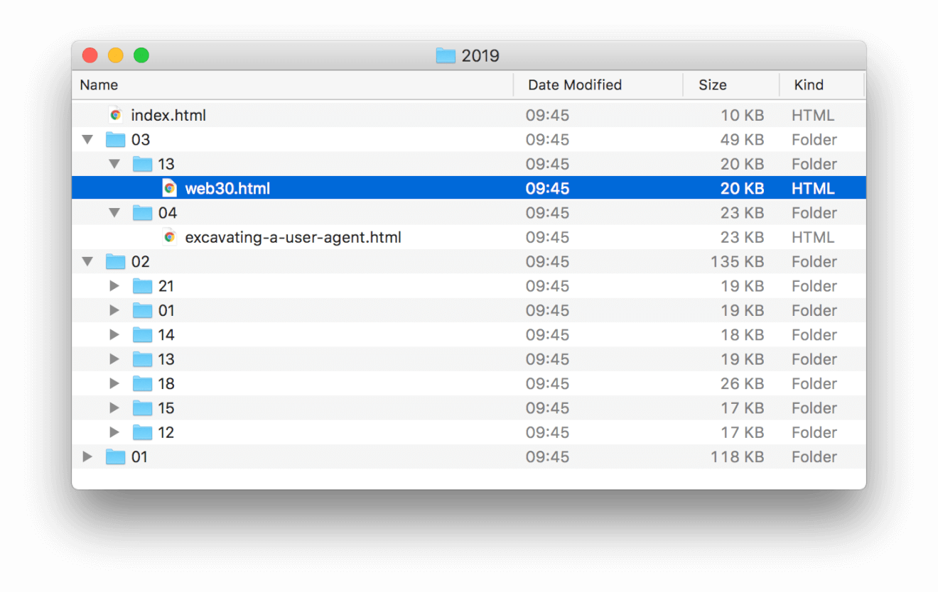 Static file output