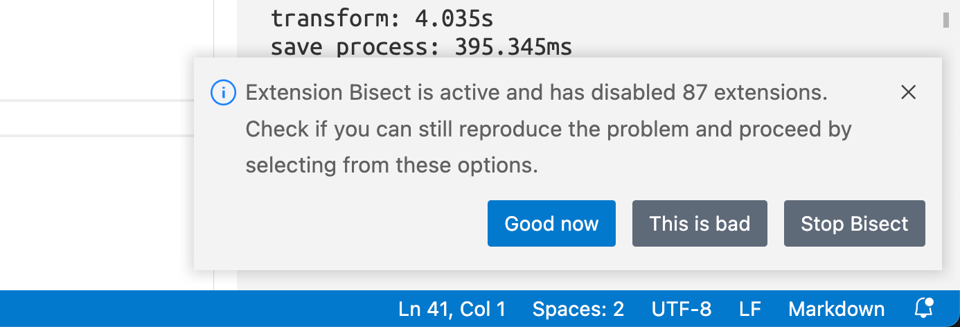 The bisect prompt