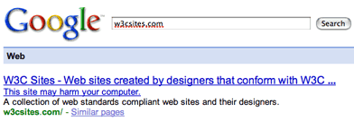 W3C Sites considered harmful by Google