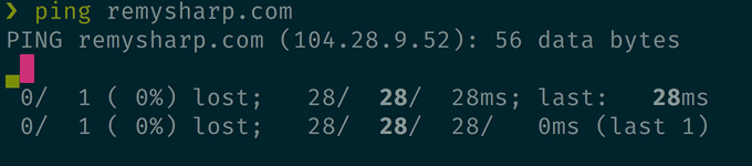 Sample ping output /images/cli-improved/ping.gif